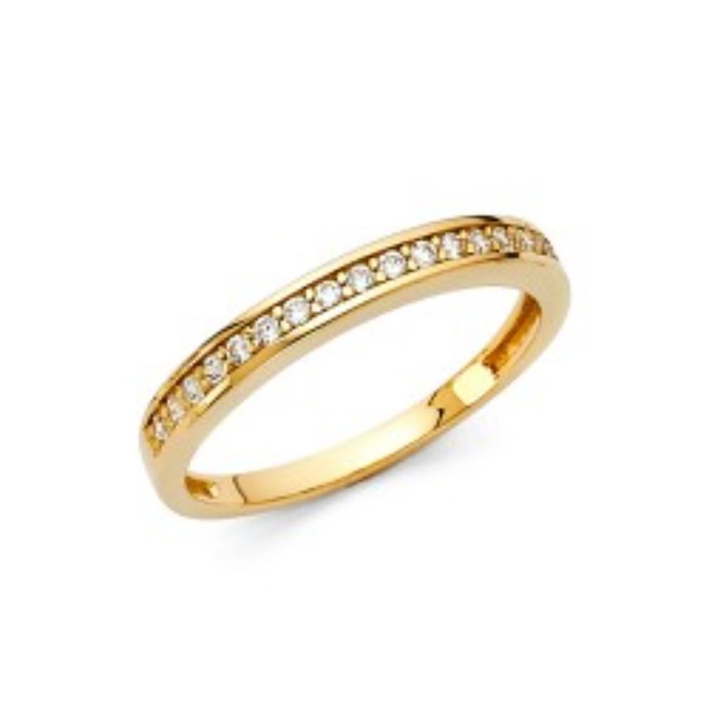 14k Solid white of Yellow gold Wedding Band - Picture 4 of 12